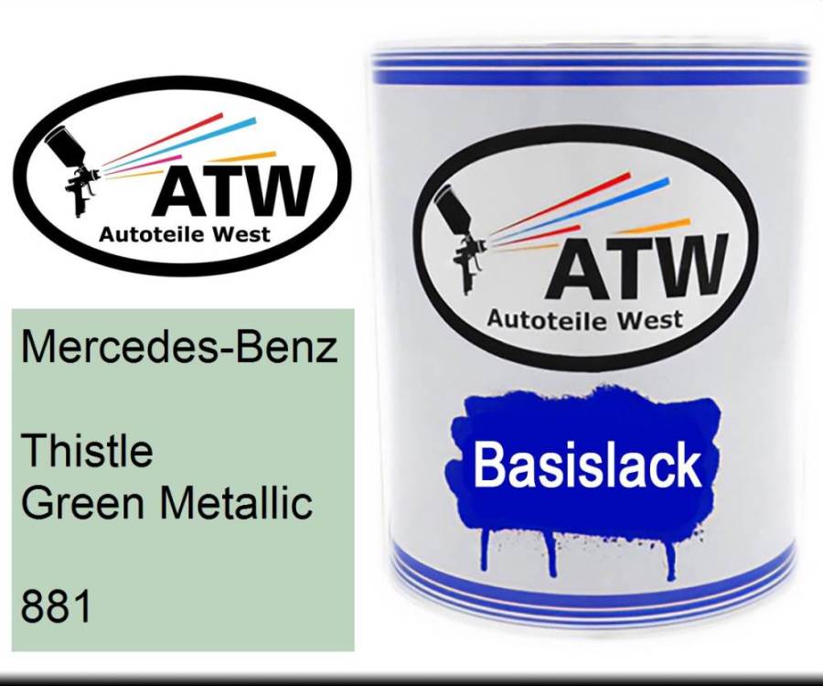 Mercedes-Benz, Thistle Green Metallic, 881: 1L Lackdose, von ATW Autoteile West.